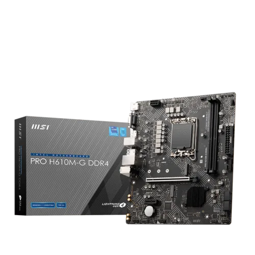 MSI PRO H610M-G DDR4 Motherboard Intel H610 LGA 1700 DDR4 64GB PCIe 4.0 HDMI VGA DisplayPort mATX - PRO H610M-G DDR4