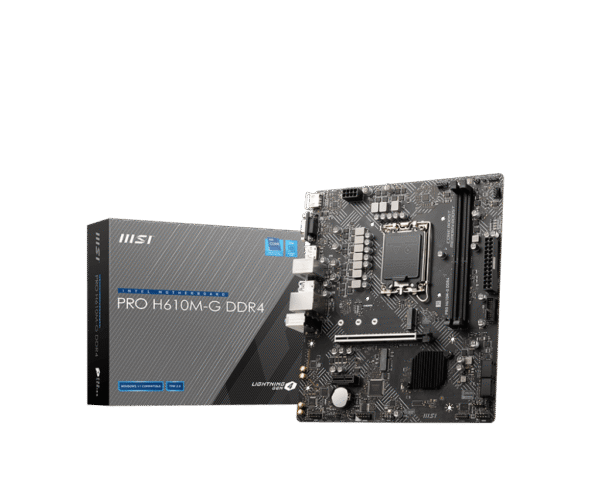 MSI PRO H610M-G DDR4 Motherboard Intel H610 LGA 1700 DDR4 64GB PCIe 4.0 HDMI VGA DisplayPort mATX - PRO H610M-G DDR4