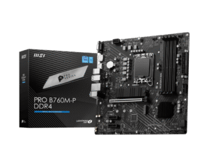 1024 MSI PRO B760M-P DDR4 Motherboard Intel B760 LGA 1700 DDR4 64GB PCIe 4.0 HDMI DisplayPort mATX - PRO B760M-P DDR4