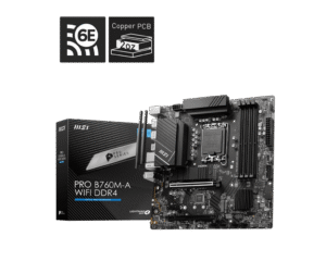 MSI PRO B760M-A WIFI DDR4 Motherboard Intel B760 LGA 1700 DDR4 128GB PCIe 4.0 Wi-Fi 6E HDMI DisplayPort mATX - PRO B760M-A WIFI DDR4