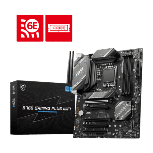 MSI B760 GAMING PLUS WIFI Motherboard Intel B760 LGA 1700 DDR5 256GB PCIe 4.0 Wi-Fi 6E HDMI DisplayPort ATX - B760 GAMING PLUS WIFI