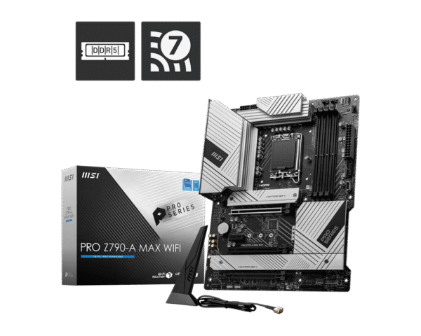 MSI PRO Z790-A MAX WIFI Motherboard Intel Z790 LGA 1700 DDR5 7800MHz Wi-Fi 7 - PRO Z790-A MAX WIFI