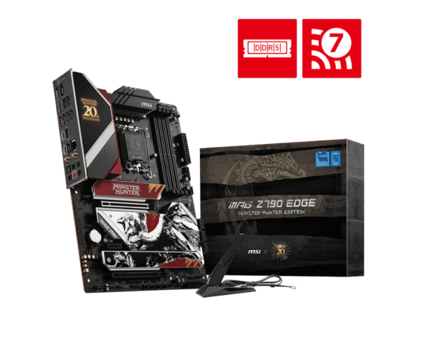 MSI MPG Z790 EDGE MONSTER HUNTER EDITION Motherboard Intel Z790 LGA 1700 DDR5 7800MHz Wi-Fi 7 - MPG Z790 EDGE MONSTER HUNTER EDITION
