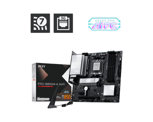 1024 (5) MSI PRO B850M-A WIFI AM5 DDR5 PCIe 5.0 Wi-Fi 7 mATX Motherboard - PRO B850M-A WIFI