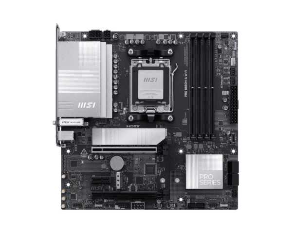1024 MSI PRO B850M-A WIFI AM5 DDR5 PCIe 5.0 Wi-Fi 7 mATX Motherboard - PRO B850M-A WIFI
