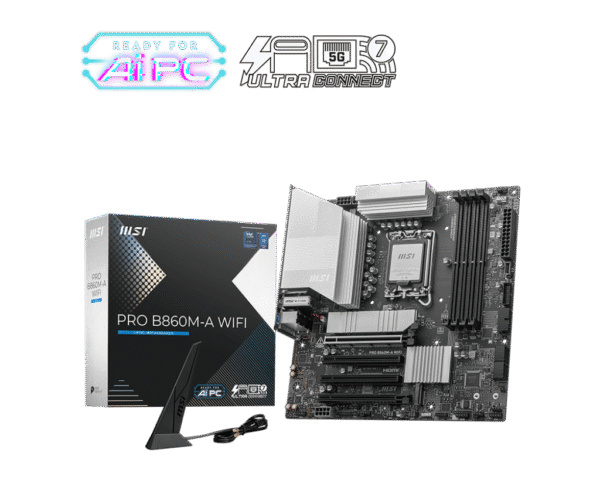 1024 MSI PRO B860M-A WIFI mATX Motherboard for Intel Core Ultra Series 2, DDR5 8800+ MT/s, Wi-Fi 7, Thunderbolt 4, PCIe 5.0 M.2 - PRO B860M-A WIFI