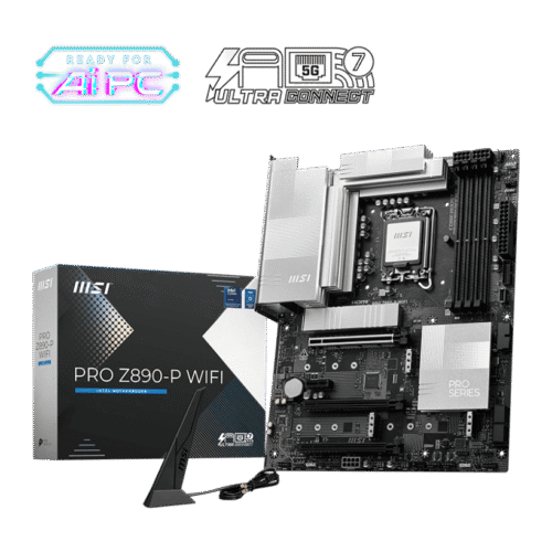 MSI PRO Z890-P WIFI ATX Motherboard for Intel Core Ultra Series 2, DDR5 9200+ MT/s, Wi-Fi 7, Thunderbolt 4, PCIe 5.0 M.2 - PRO Z890-P WIFI