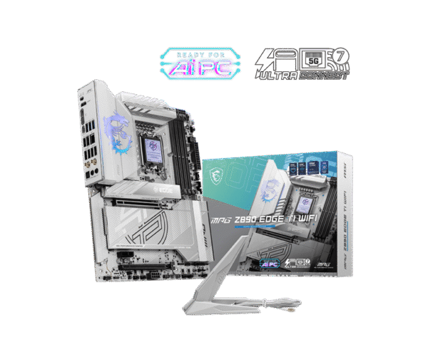 MSI MPG Z890 EDGE TI WIFI ATX Motherboard for Intel Core Ultra Series 2, DDR5 9200+ MT/s, Wi-Fi 7, Dual Thunderbolt 4, PCIe 5.0 M.2 - MPG Z890 EDGE TI WIFI