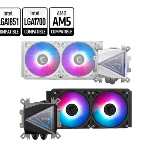 MSI MAG CORELIQUID I240 240mm Liquid Cooler with ARGB GEN2 Lighting and LDB Fans - MAG CORELIQUID I240