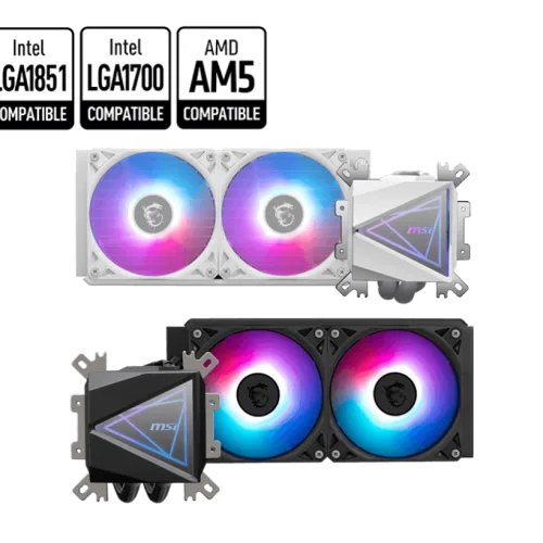MSI MAG CORELIQUID I240 240mm Liquid Cooler with ARGB GEN2 Lighting and LDB Fans - MAG CORELIQUID I240