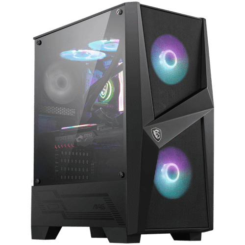 MSI MAG FORGE 100R Mid-Tower Gaming Case ATX Micro-ATX Mini-ITX Tempered Glass ARGB - MAG FORGE 100R