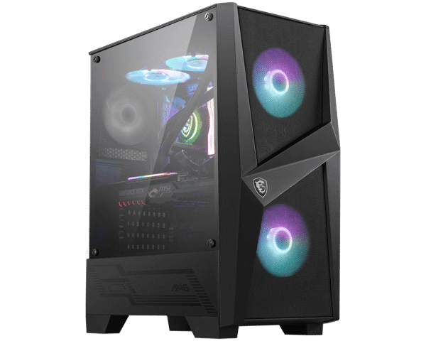MSI MAG FORGE 100R Mid-Tower Gaming Case ATX Micro-ATX Mini-ITX Tempered Glass ARGB - MAG FORGE 100R