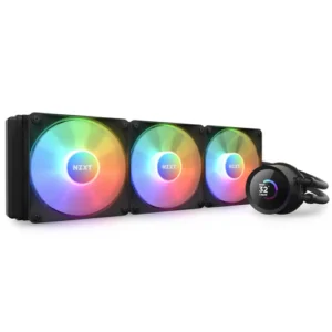 NZXT Kraken RGB 360mm Black AIO Liquid Cooler with 1.54-Inch TFT LCD Display and F120 RGB Core Fans - RL-KR360-B1