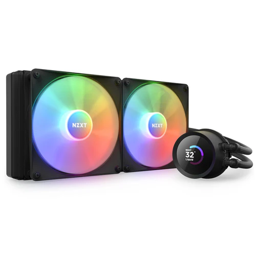 NZXT Kraken RGB 280mm Black AIO Liquid Cooler with 1.54-Inch TFT LCD Display and F140 RGB Core Fans - RL-KR280-B1