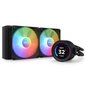 NZXT Kraken Elite RGB 240mm Black AIO Liquid Cooler with 2.72-Inch IPS LCD Display and F240 RGB Core Fan - RL-KR24E-B1