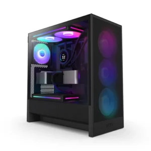 NZXT H5 Flow RGB Black (2024) Mid-Tower Case with Tempered Glass and RGB Fans - CC-H52FB-R1