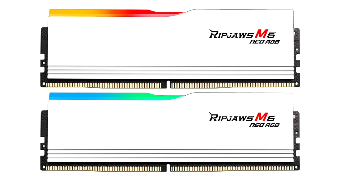 G.SKILL Ripjaws M5 Neo White,  RGB DDR5 6000MT/s 64GB (2x32GB) CL30 AMD EXPO Memory – F5-6000J...