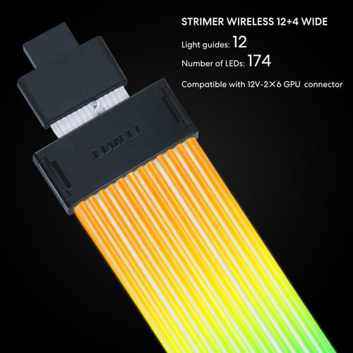 Lian Li STRIMER WIRELESS 16-8 | 16-12 ARGB GPU Power Extension Cable 12V-2x6 Pin 340mm - G89.PW16-81W.00 | PW16-81W | G89.PW16-121W.00 | PW16-121W