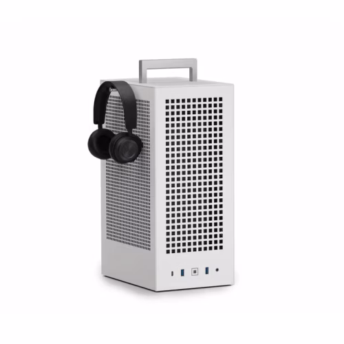 HYTE Revolt 3 ITX Case White with Integrated Handle and Tool-Free Panels - CS-HYTE-REVOLT3-W