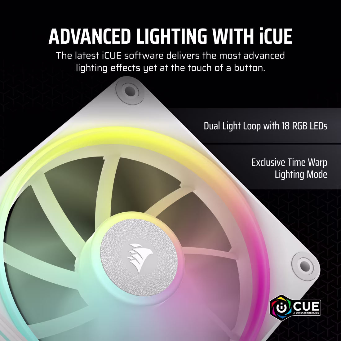 CORSAIR iCUE LINK LX120 RGB White 120mm PWM Fan Magnetic Dome Bearing - CS-CO-9051029-WW 2 CORSAIR iCUE LINK LX120 RGB White 120mm PWM Fan Magnetic Dome Bearing - CS-CO-9051029-WW - Image 2