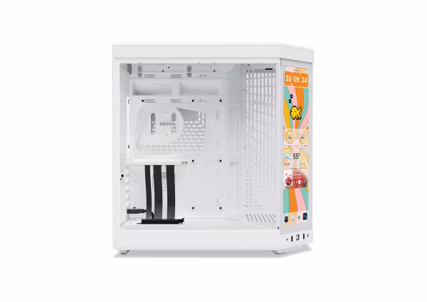 HYTE Y70 Touch Infinite Snow White Dual Chamber Mid-Tower ATX Case 14.9-inch IPS 2.5K Touchscreen - CS-HYTE-Y70TTI-WW