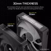 2 CORSAIR iCUE LINK RX120 MAX RGB 120mm PWM Fan Magnetic Dome Bearing 30mm Thick Black - CO-9051033-WW