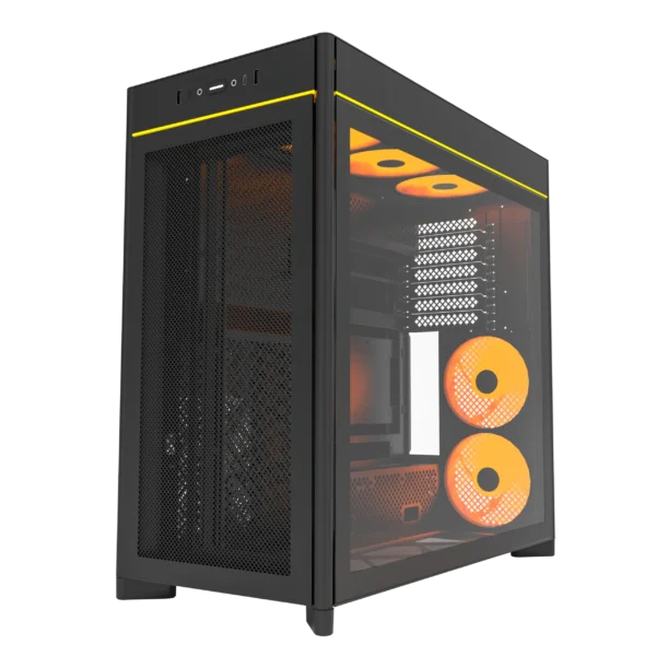 MONTECH HS01 PRO Black ATX Mid-Tower Case High-Airflow Reversible Layout 360mm Radiator Support - HS01 Pro Black