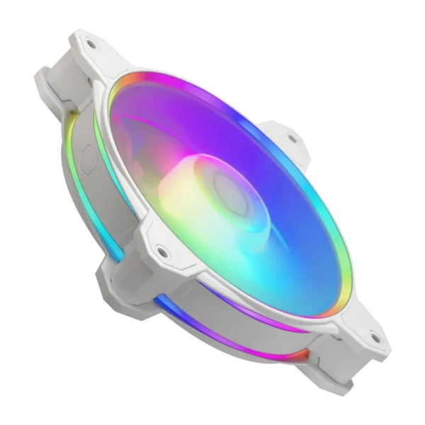 2 COOLER MASTER MASTERFAN MF120 HALO2 WHITE EDITION 3IN1 120mm Case Fan ARGB LED - MFL-B2DW-213P2-R2