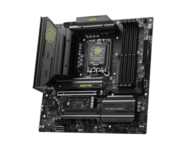 MSI MAG B860M MORTAR WIFI mATX Motherboard for Intel Core Ultra Series 2, DDR5 9200+ MT/s, Wi-Fi 7, Thunderbolt 4, PCIe 5.0 M.2 - MAG B860M MORTAR WIFI