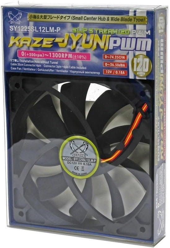 Scythe Slip Stream 12cm PWM Fan 120mm 1300 RPM 68.54 CFM - SY1225SL12LM-P