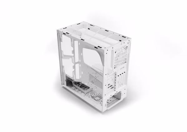 HYTE Y40 ATX Mid Tower Case Snow White with Panoramic Glass and PCIe 4.0 Riser - CS-HYTE-Y40-WW