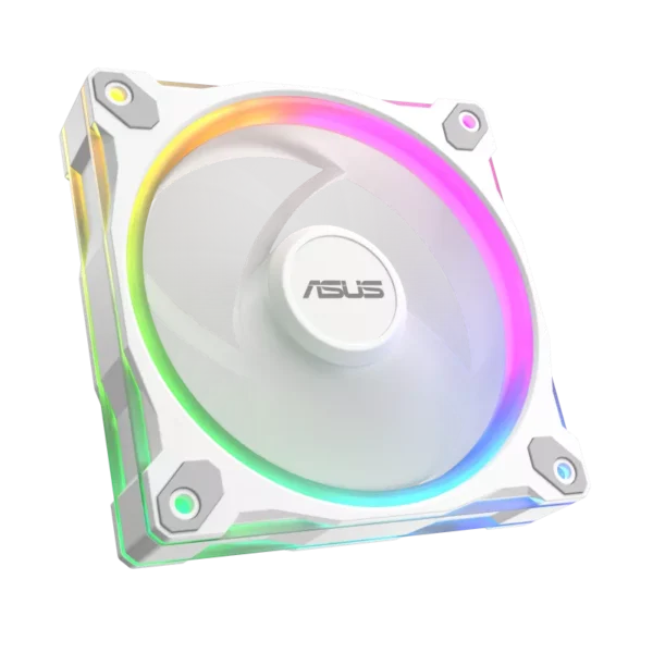 ASUS Prime MR120 ARGB Reverse 120mm PWM Fan Triple Pack Sleeve Bearing 28mm Thick White - PRIME MR120 FAN ARGB REVERSE WHITE 3IN1