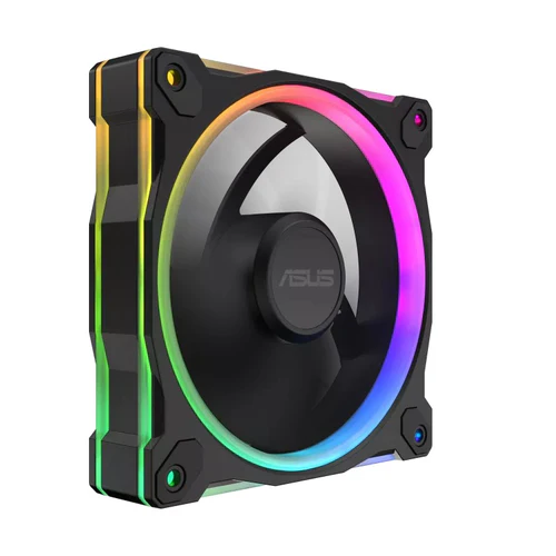 ASUS Prime MR120 ARGB 120mm PWM Fan Triple Pack Sleeve Bearing 28mm Thick Black - PRIME MR120 FAN ARGB BLACK 3IN1