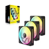 CORSAIR iCUE LINK LX120 RGB 120mm PWM Black Fan Starter Kit Triple Pack Magnetic Dome Bearing Dual Light Loops - CO-9051026-WW