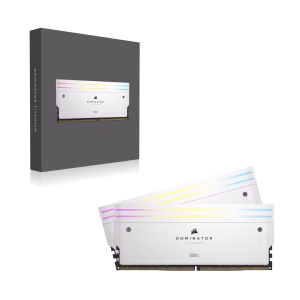 CORSAIR DOMINATOR TITANIUM RGB DDR5 6600 UDIMM 32GB White Memory Module Kit - CS-CMP32GX5M2X6600C32W