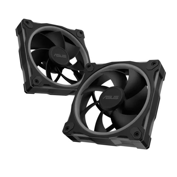 ASUS Prime MR120 ARGB Reverse 120mm PWM Fan Triple Pack Sleeve Bearing 28mm Thick Black - PRIME MR120 FAN ARGB REVERSE BLACK 3IN1