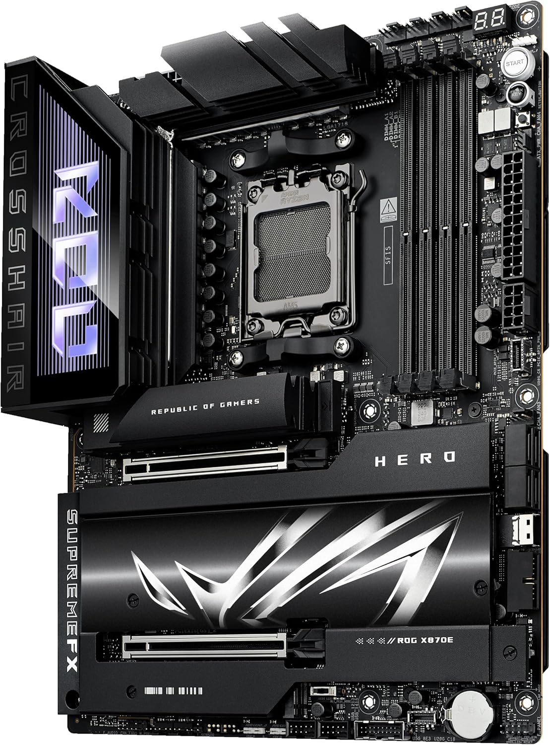 Asus ROG Crosshair X870E Hero BTF ATX Motherboard AMD X870E Chipset DDR5 PCIe 5.0 WiFi 7 USB4 - ROG CROSSHAIR X870E HERO BTF 6 Asus ROG Crosshair X870E Hero BTF ATX Motherboard AMD X870E Chipset DDR5 PCIe 5.0 WiFi 7 USB4 - ROG CROSSHAIR X870E HERO BTF - Image 6