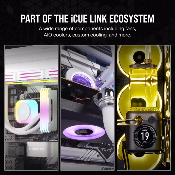 4 CORSAIR iCUE LINK QX120 RGB White 120mm PWM Fan Expansion Kit Magnetic Dome Bearing - CO-9051005-WW