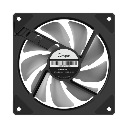 4 OCYPUS Gamma F12 ARGB Reverse Blade PWM Chassis Fan 120mm 50 CFM 1.65mm H2O Black - GAMMA-F12-BK1AM01X-GL