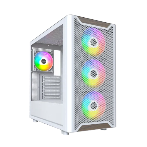 MONTECH XR Wood White ATX Mid-Tower Case Walnut Panel ARGB 360mm Radiator Support - XR Wood White