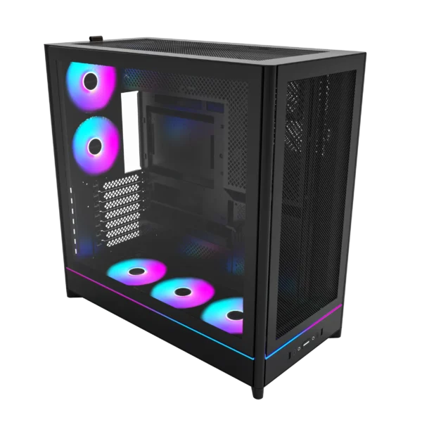 MONTECH HS01 PRO Black ATX Mid-Tower Case High-Airflow Reversible Layout 360mm Radiator Support - HS01 Pro Black