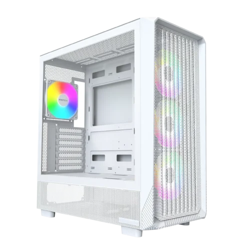 MONTECH X5 White ATX Mid-Tower Case ARGB 360mm Radiator Support - X5 White