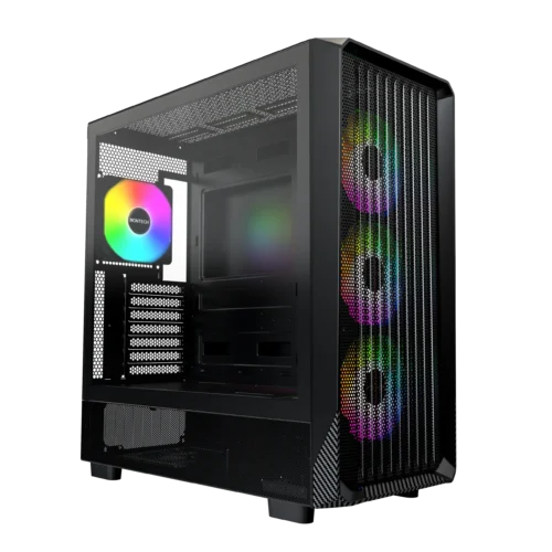 MONTECH X5 Black ATX Mid-Tower Case ARGB 360mm Radiator Support - X5 Black