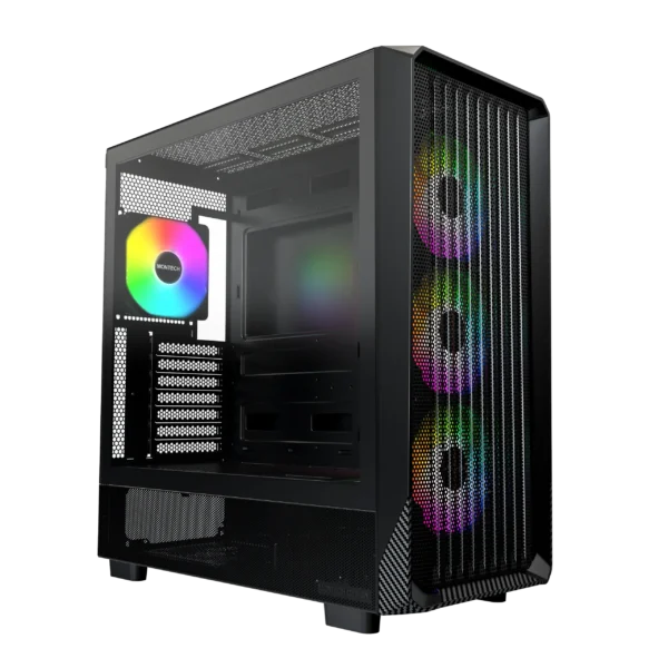 MONTECH X5 Black ATX Mid-Tower Case ARGB 360mm Radiator Support - X5 Black