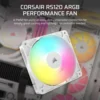 5 CORSAIR RS140 ARGB Chassis Fan 140mm 95.5 CFM 3.46mm H2O White - CS-CO-9050186-WW