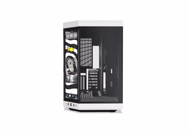 HYTE Y70 Touch Infinite Panda Dual Chamber Mid-Tower ATX Case 14.9-inch IPS 2.5K Touchscreen - CS-HYTE-Y70TTI-WB