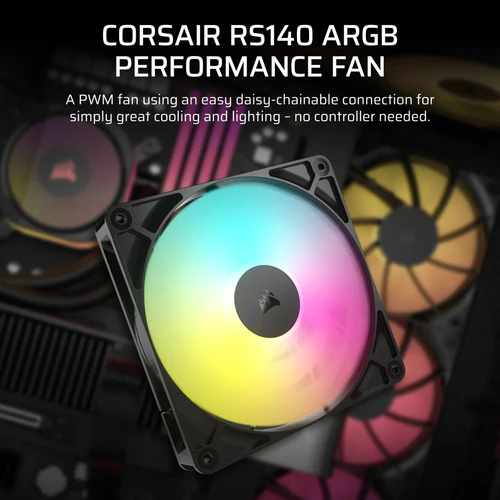 5 CORSAIR RS140 ARGB 140mm PWM Fan Dual Pack Magnetic Dome Bearing AirGuide Technology - CO-9050183-WW