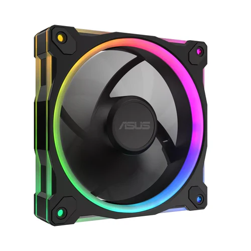 ASUS Prime MR120 ARGB 120mm PWM Fan Triple Pack Sleeve Bearing 28mm Thick Black - PRIME MR120 FAN ARGB BLACK 3IN1