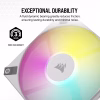 CORSAIR AF120 RGB SLIM White 120mm PWM Fan Dual Pack Fluid Dynamic Bearing 15mm Thin Profile - CO-9050165-WW