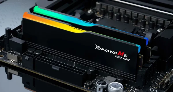 G.SKILL Ripjaws M5 Neo RGB  Black, DDR5 6000MT/s 64GB (2x32GB) CL30 AMD EXPO Memory - F5-6000J3040G32GX2-RM5NRK